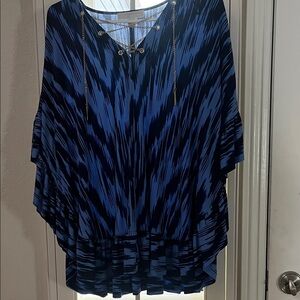 Michael Kord Blue Patterned Women's Top M